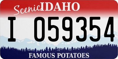 ID license plate I059354