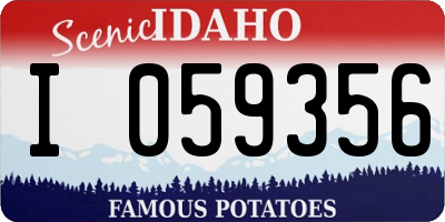ID license plate I059356