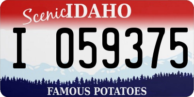 ID license plate I059375