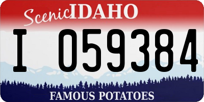 ID license plate I059384