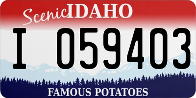 ID license plate I059403