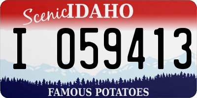 ID license plate I059413