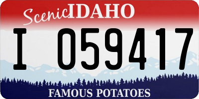 ID license plate I059417