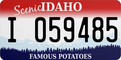ID license plate I059485
