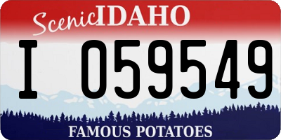 ID license plate I059549