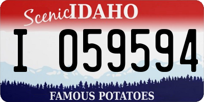 ID license plate I059594