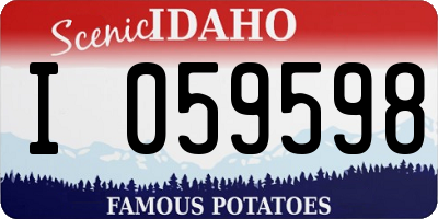 ID license plate I059598