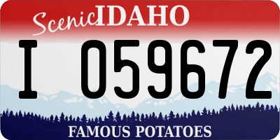 ID license plate I059672