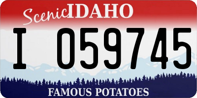 ID license plate I059745