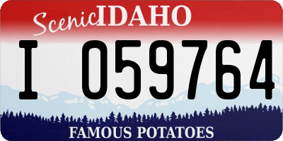 ID license plate I059764