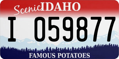 ID license plate I059877