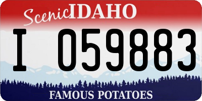 ID license plate I059883