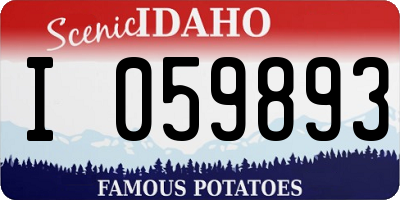 ID license plate I059893