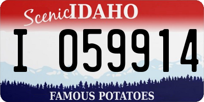 ID license plate I059914