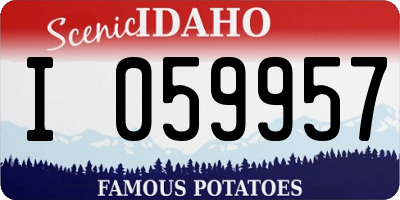ID license plate I059957