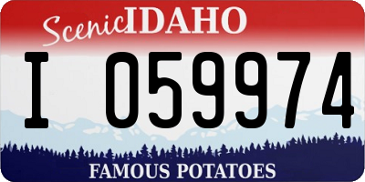 ID license plate I059974