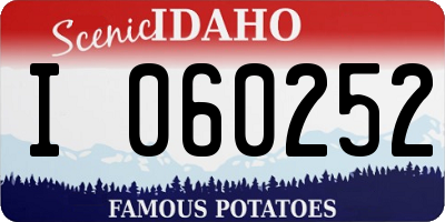 ID license plate I060252