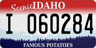 ID license plate I060284