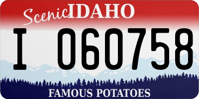 ID license plate I060758