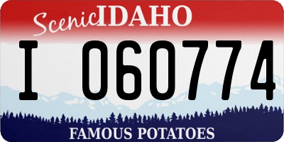 ID license plate I060774