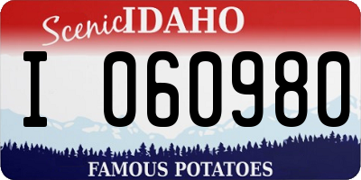 ID license plate I060980