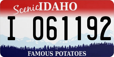 ID license plate I061192