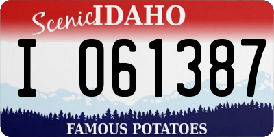 ID license plate I061387