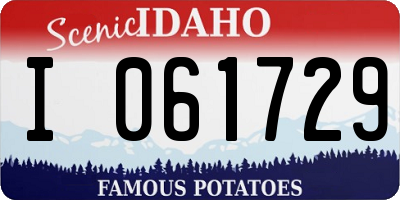 ID license plate I061729