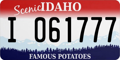 ID license plate I061777