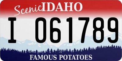 ID license plate I061789