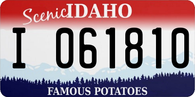 ID license plate I061810