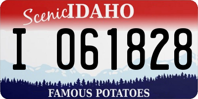 ID license plate I061828
