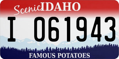 ID license plate I061943