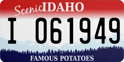 ID license plate I061949