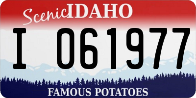ID license plate I061977