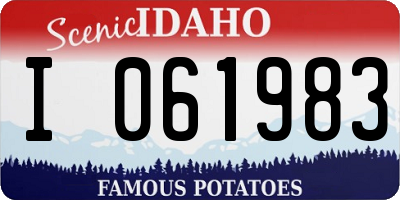 ID license plate I061983