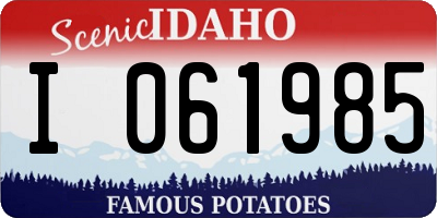 ID license plate I061985