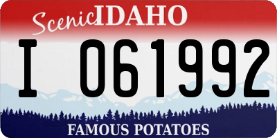 ID license plate I061992