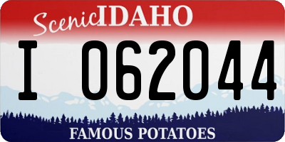 ID license plate I062044
