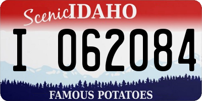 ID license plate I062084