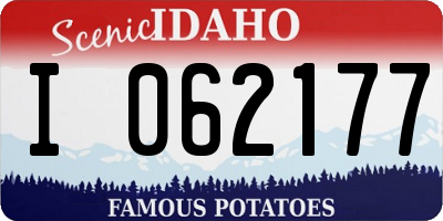 ID license plate I062177
