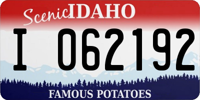 ID license plate I062192
