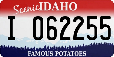 ID license plate I062255