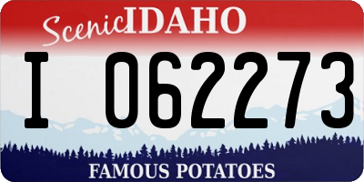 ID license plate I062273