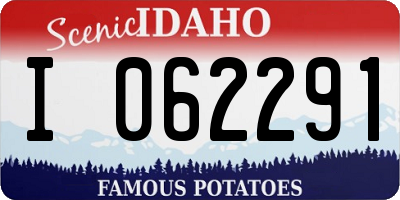 ID license plate I062291