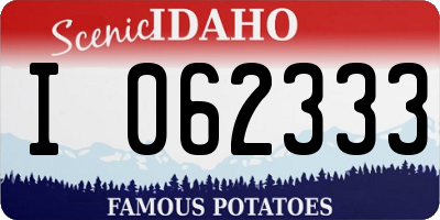 ID license plate I062333