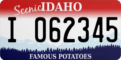 ID license plate I062345