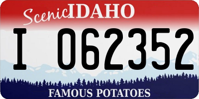 ID license plate I062352