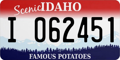 ID license plate I062451