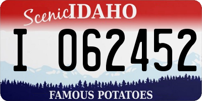 ID license plate I062452